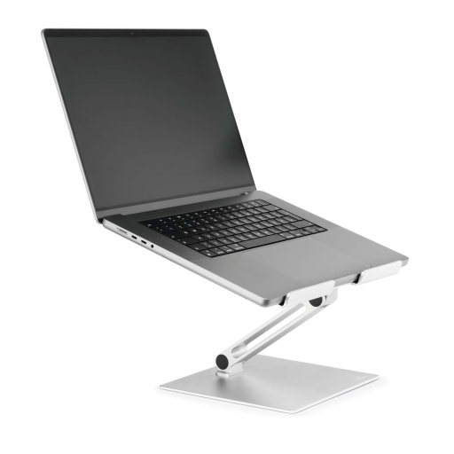505023 DURABLE Folding Adjustable Laptop Mount - Ergonomic Universal Laptop Computer Stand for Desk, Portable Laptop Stand that Folds for Easy Storage, Non Slip Aluminum Laptop Mount, For 10" to 17" Laptops and Tablets