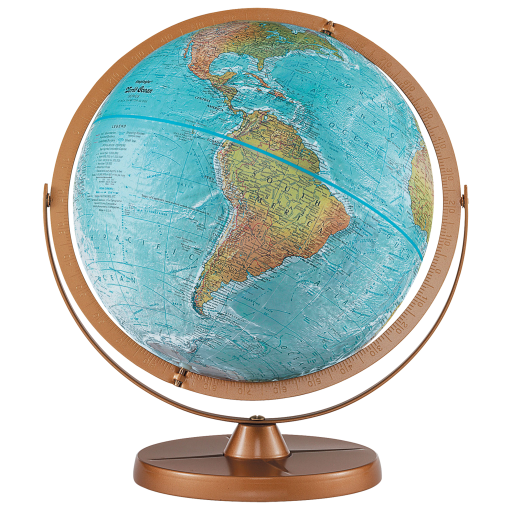 33801 Atlantis 12"/30Cm Diameter Blue Ocean Desk Globe With Metal And Full Meridian (English)