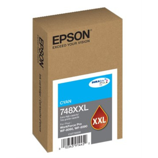 T748XXL220 Epson T748XXL Extra Large Capacity Cyan Original Ink Cartridge