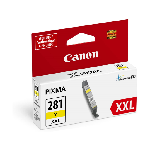 Canon 1982C001 CLI-281XXL Yellow Ink Cartridge - Extra High Capacity for PIXMA TR7020, TR8520, TS6120, TS6220, TS8120, TS8220, TS9120, TS9520, TS9521C