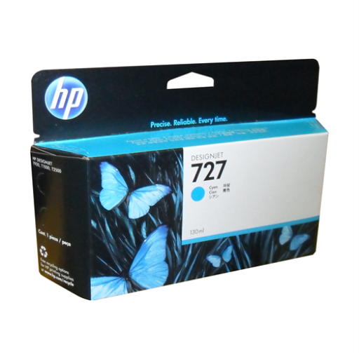 HP B3P19A 727 Cyan Ink Cartridge - 130ml for DesignJet T920/T930/T1500/T2500
