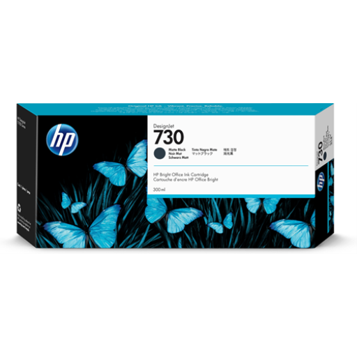 Cartouche d'encre noire mate HP P2V71A 730 de 300 ml