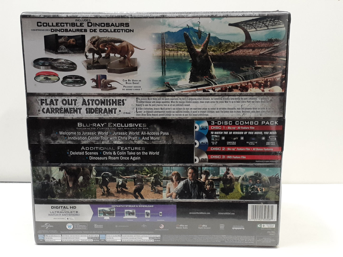 Jurassic World Canadian Limited Edition Blu-Ray 3D Gift Set Bilingual - Rare