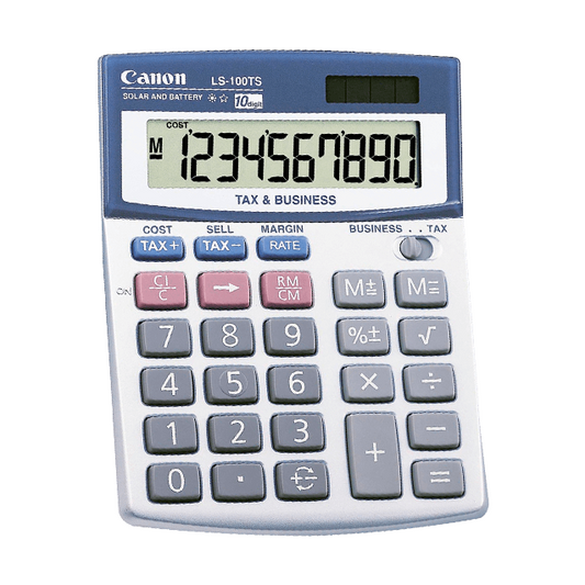 5936A003 Canon LS-100TS Desktop Mini Calculator 10-Digit Silver/Blue