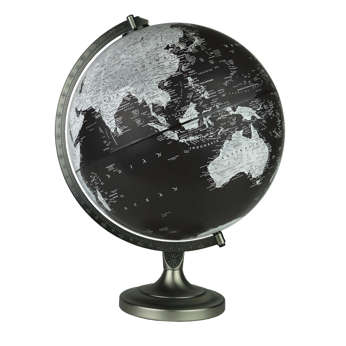 Replogle Bancroft 12-inch Black Desk Globe - National Geographic Collection - English