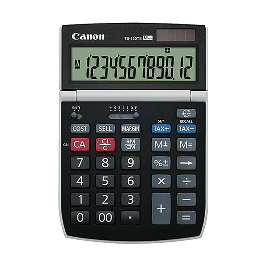 0374B007 Canon TS-120TS Black Desktop Calculator 12-Digit with Tax Keys
