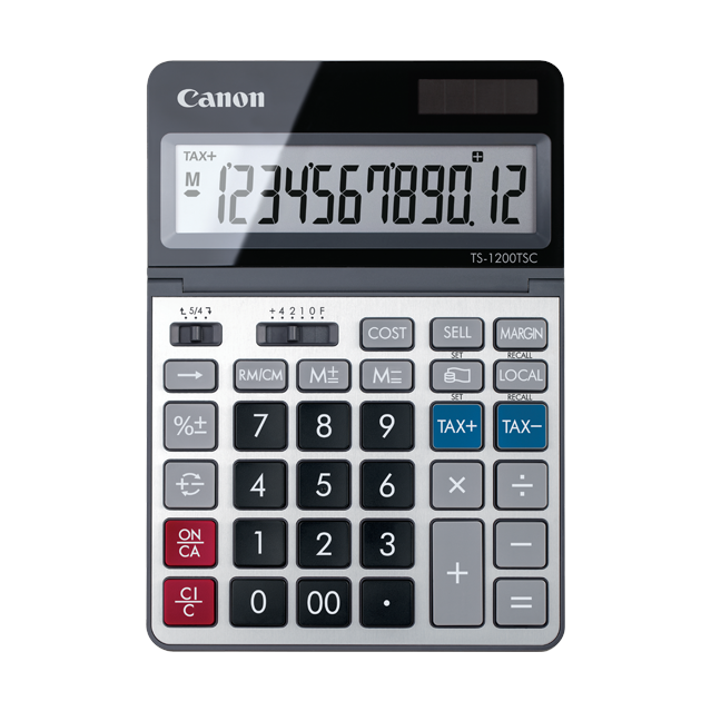 2468C004 Canon TS-1200TSC Desktop Calculator 12-Digit Silver/Black