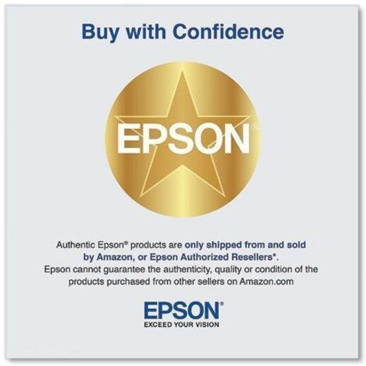 Epson product packaging with 'Buy with Confidence' message and gold star logo.