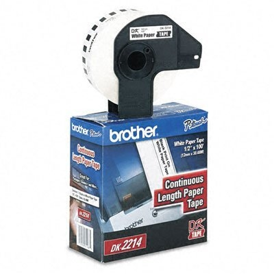 Brother DK-2214 Ruban de papier de longueur continue noir/blanc 0,47" x 100' (12 mm x 30,4 m)
