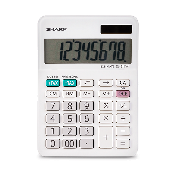 Mini-calculatrice de bureau à 8 chiffres SHARP EL310WB XL