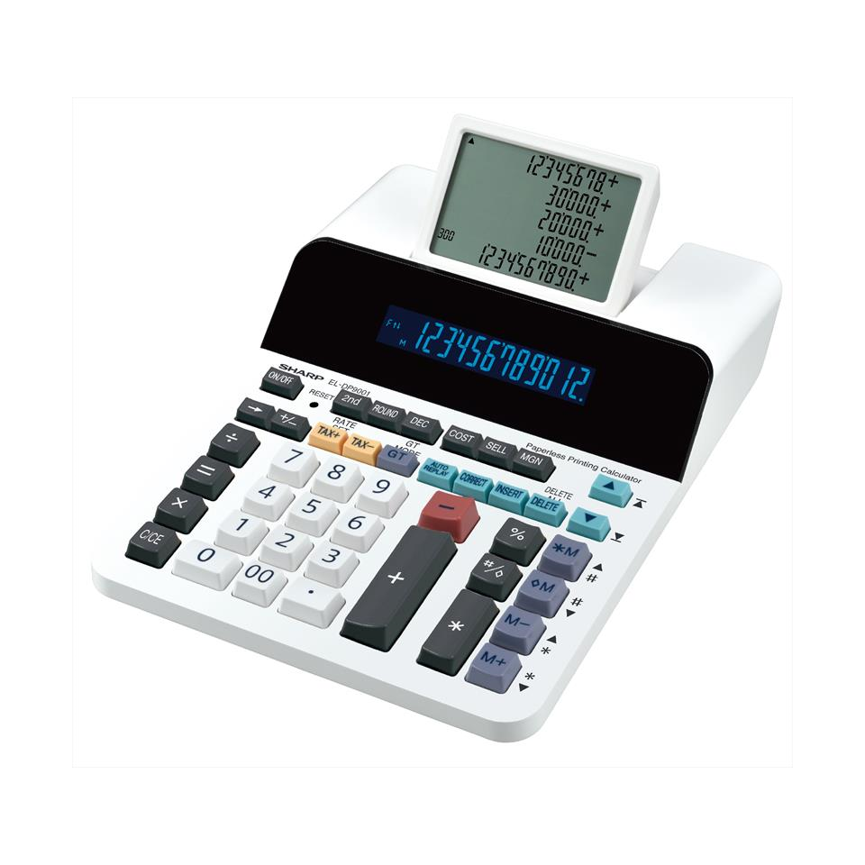Calculatrice d'impression sans papier à affichage 12 chiffres et 5 lignes SHARP ELDP9001
