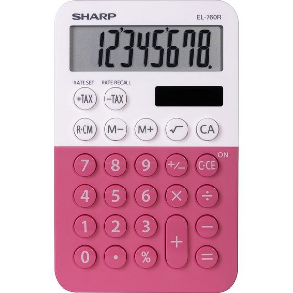 SHARP EL760RBPK XL 8-Digit Display Calculator Rasberry