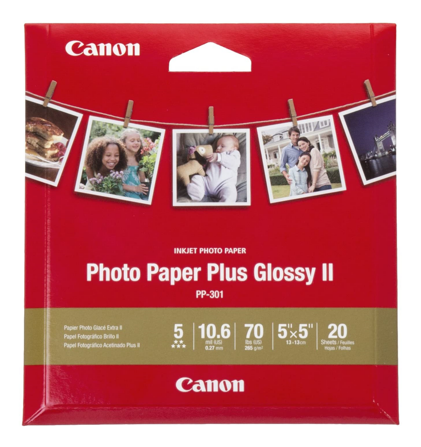 1432C012 Canon PP-301 5x5 Photo Paper Plus Glossy - Square Format Professional Quality