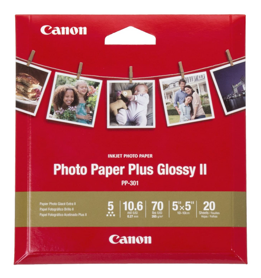 1432C012 Canon PP-301 5x5 Photo Paper Plus Glossy - Square Format Professional Quality