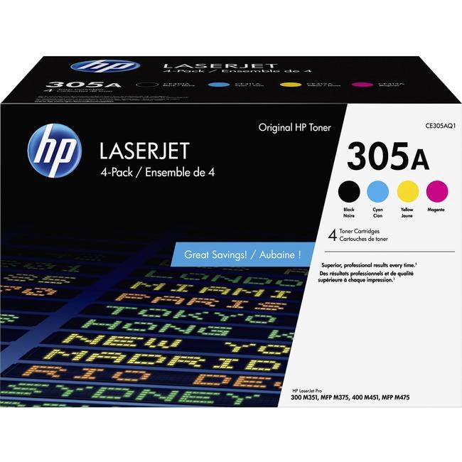 CE305AQ1 HP 305A Black/Cyan/Magenta/Yellow Quad Laserjet Ton