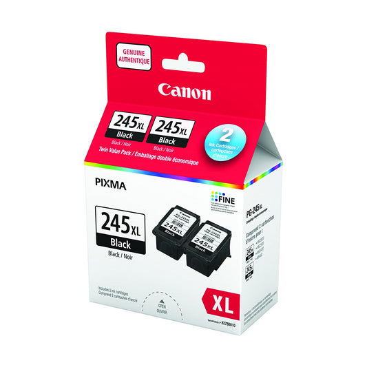 Canon PG-245XL Twin Pack Black Ink Cartridges 8278B010 - Original High-Yield Value Pack