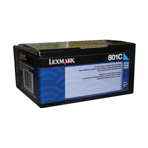 80C10C0 Lexmark 801C CX310/410/510 Cyan Return Progam Toner