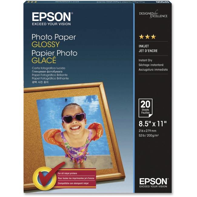 S041141 Papier photo brillant Epson 8,5 x 11
