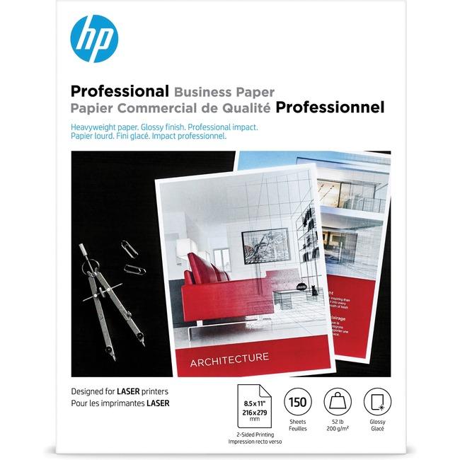 4WN10A Papier brillant laser pour brochures HP 8,5 x 11 150 feuilles 200G