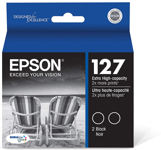 T127120D2 Epson 127 Extra High-Capacity Dual Pack Black Original Ink Cartridges