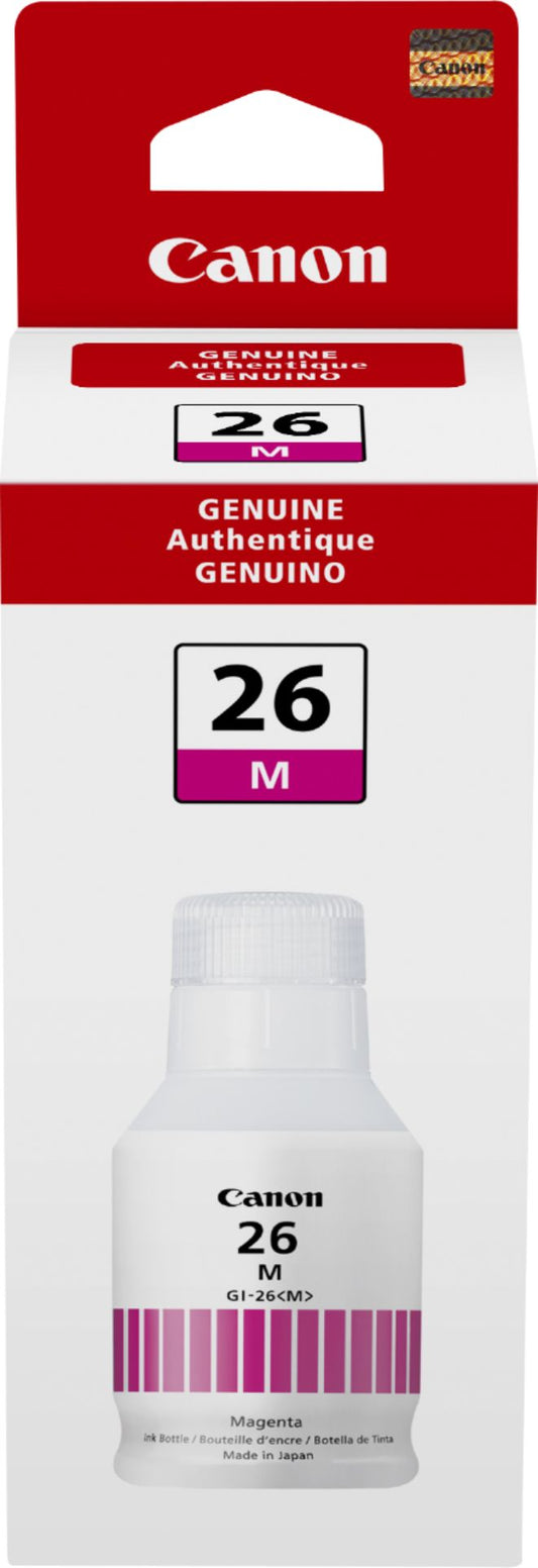 Bouteille d'encre magenta d'origine Canon GI-26 (4422C001) - Compatible uniquement avec les imprimantes GX6020/GX7020