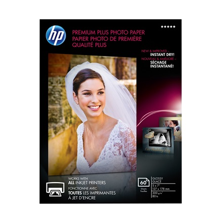 CR669A Papier photo HP Premium HiGloss 5 x 7 60 feuilles