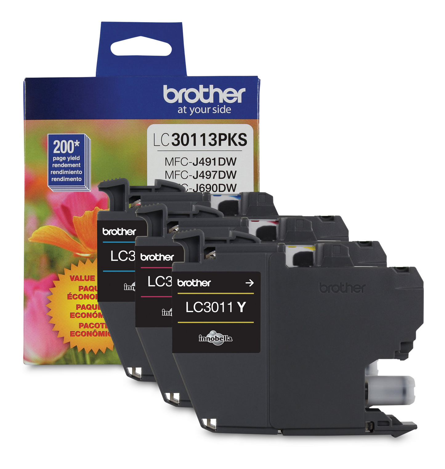 LC30113PKS Brother C/M/Y 3PK Original Ink Cartridge