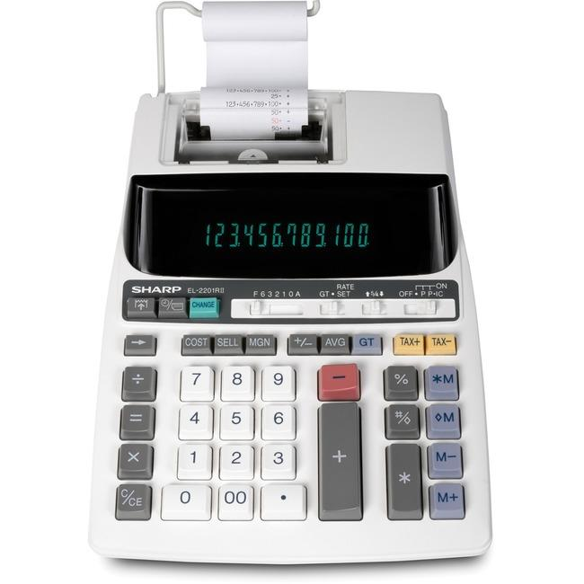 Calculatrice à impression fluorescente SHARP EL2201RII à 12 chiffres, 2 couleurs