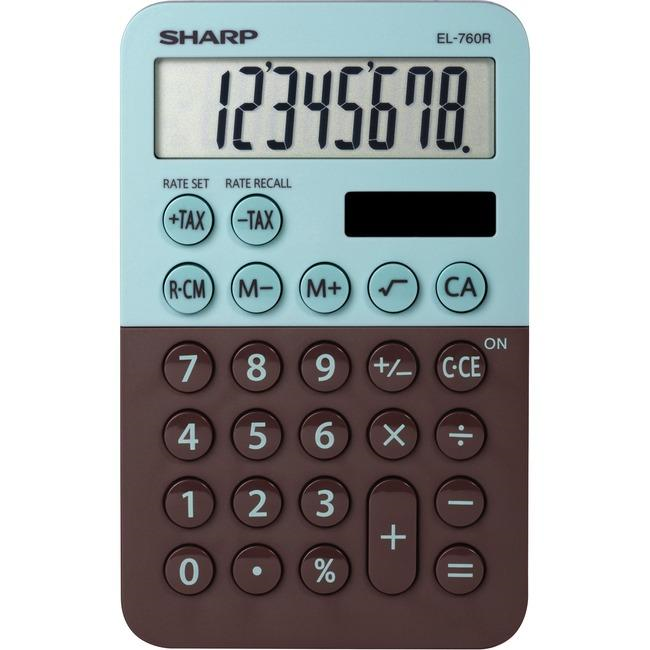 Calculatrice à affichage 8 chiffres SHARP EL760RBMT XL Menthe Chocolat