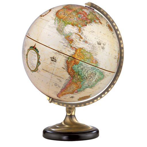 31516 Sierra 12"/30Cm Diameter Antique Ocean Desk Globe With Metal And Semi-Meridian (English)