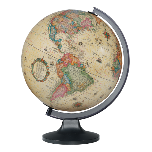 85166 Copenhagen 12"/30Cm Diameter Antique Ocean Illuminated Desk Globe (French)