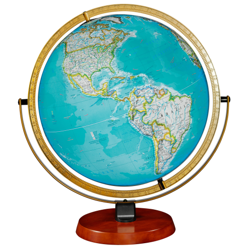 87807 National Gegraphic Nicollet 16"/40.5Cm Diameter Blue Ocean Illuminated Desk Globe (English)