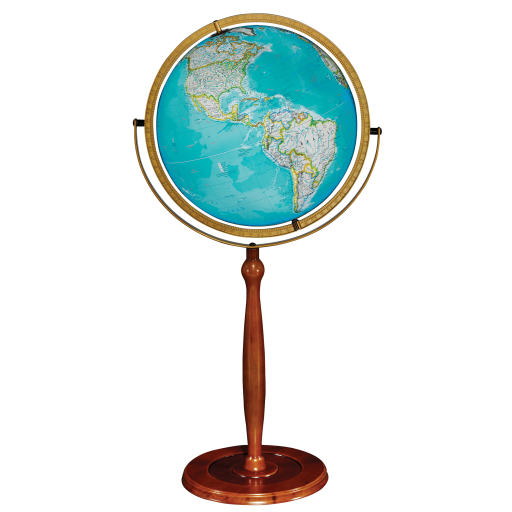 87803 National Gegraphic Chamberlin 16"/40.5Cm Diameter Blue Ocean Illuminated Floor Globe (English)