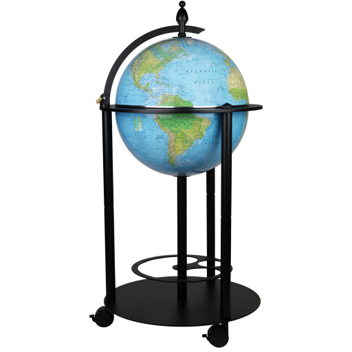 87808 Replogle Bar Globe 16"/40.5Cm Diameter Blue Ocean Illuminated Desk Globe (English)