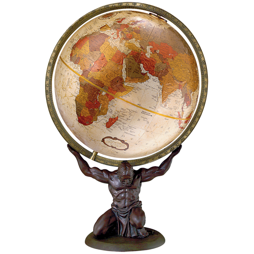 37600 Atlas 12"/30Cm Diameter Bronze Metallic Ocean Desk Globe (English)