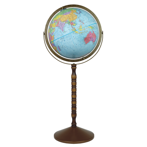 30803 Replogle Treasury Globe 12"/30Cm Diameter Blue Ocean Floor Globe With Metal And Full Meridian (English)
