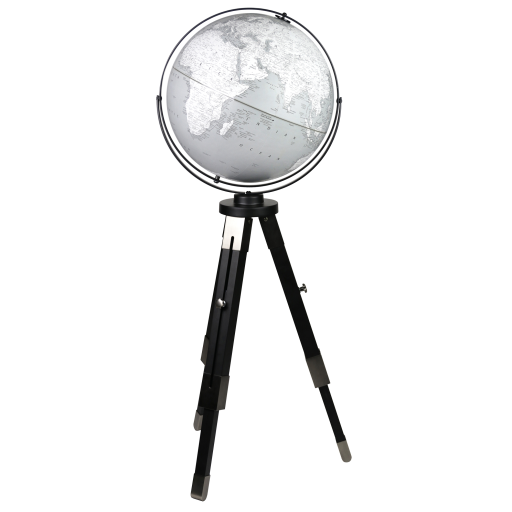24826 Willston 16"/40.5 Cm Diameter Gray Ocean Floor Globe (English)