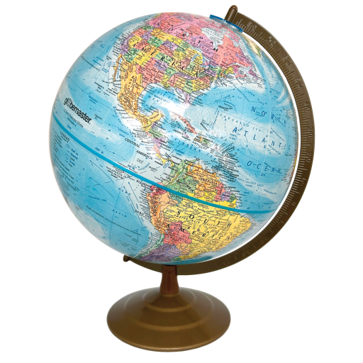 30588 Globemaster 12"/30Cm Diameter Blue Ocean Desk Globe With Metal And Semi-Meridian (English)