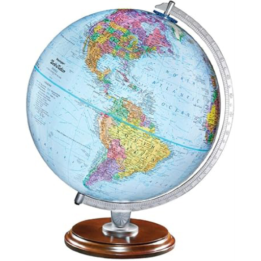 30640 Replogle Student Globe 12"/30Cm Diameter Blue Ocean Desk Globe With Metal And Semi-Meridian (English)