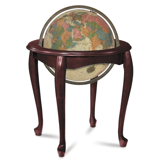 64036 Queen Anne 16"/40.5Cm Diameter Antique Illuminated Ocean Floor Globe (English)