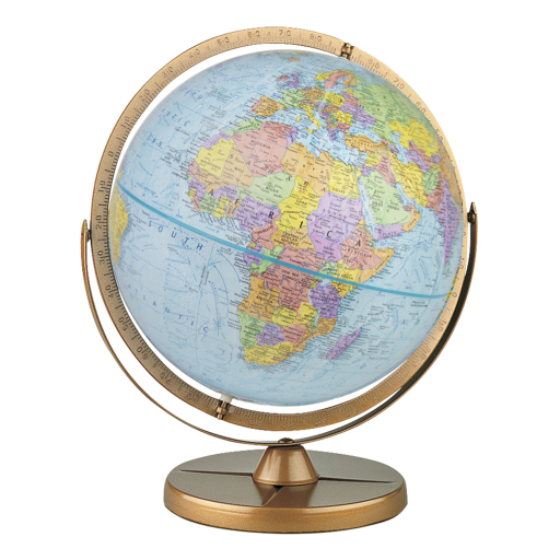 30851 Replogle Pioneer Globe 12"/30Cm Diameter Blue Ocean Desk Globe With Metal And Full Meridian (French)