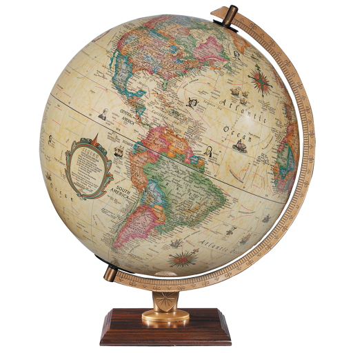 83553 Carlyle 12"/30Cm Diameter Antique Ocean Illuminated Desk Globe (English)