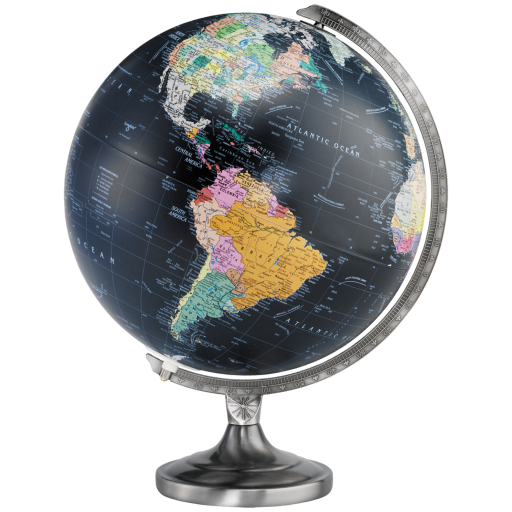 81501 Orion 12"/30Cm Diameter Black Ocean Illuminated Desk Globe (English)