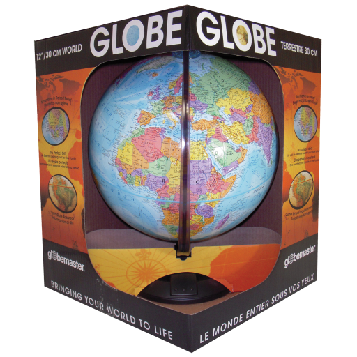 30554 Globemaster-12"/30Cm Diameter Blue Ocean Desk Globe (French)
