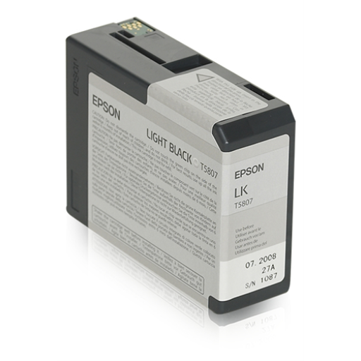 T580700 EPSON ULTRACHROME LIGHT BLACK INK 80ML, STYLUS PRO 3