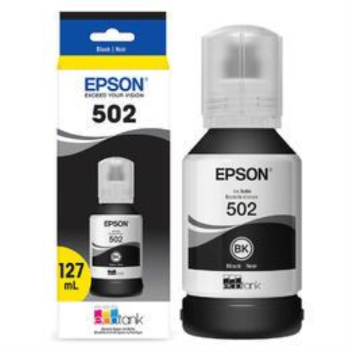 Epson T502120-S DuraBrite Eco-Tank Pigment Black Ink Bottle with Sensor