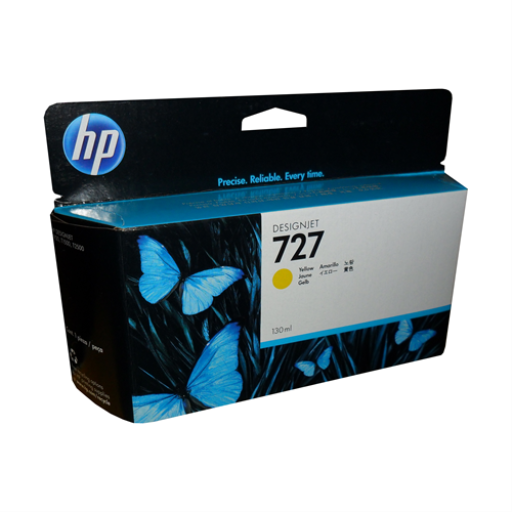Cartouche d'encre jaune HP B3P21A 727 - 130 ml pour DesignJet T920/T930/T1500/T2500