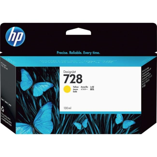 HP F9J65A 728 Yellow DesignJet Ink Cartridge 130ml
