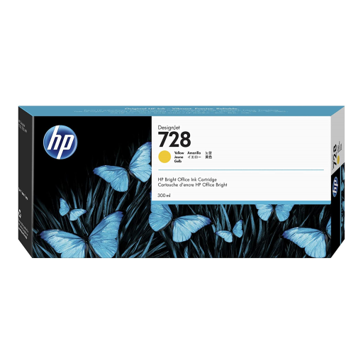 HP F9K15A 728 Yellow DesignJet Ink Cartridge 300ml