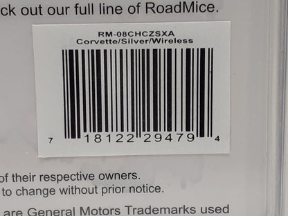 Road Mice RM-08CHCZSXA Chevrolet Corvette Optical Wireless Mouse — Silver